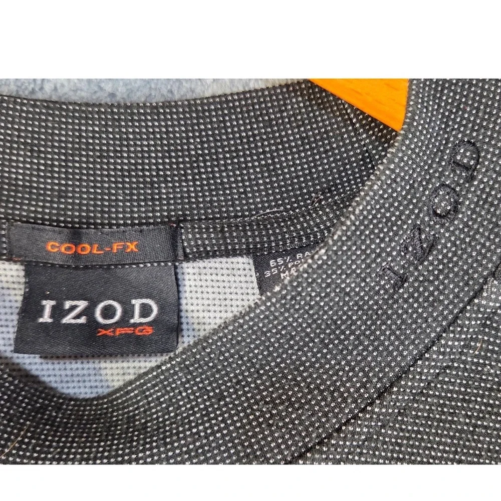 IZOD XFG Cool-FX Mens Performance Shirt Charcoal Gray Short Sleeve Size XL
